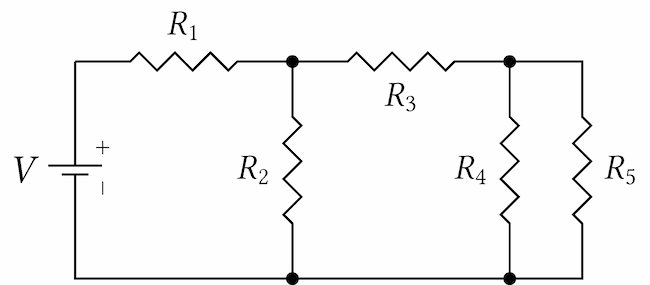 Esercizi sui circuiti elettrici circuito con diverse connessioni e resistenze