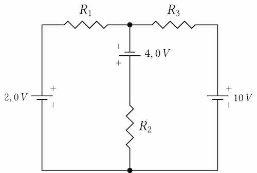 Esercizi sui circuiti elettrici circuito con resistenze e generatori