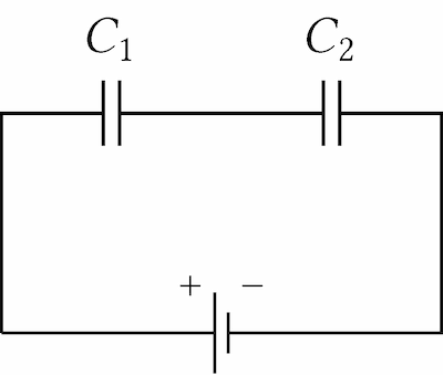 Esercizi sui circuiti elettrici circuito con generatore e due condensatori in serie