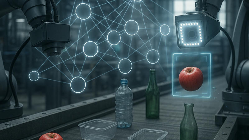 Sorting industriale: cos'è e come funziona? Sistema di sorting con visione artificiale e intelligenza artificiale
