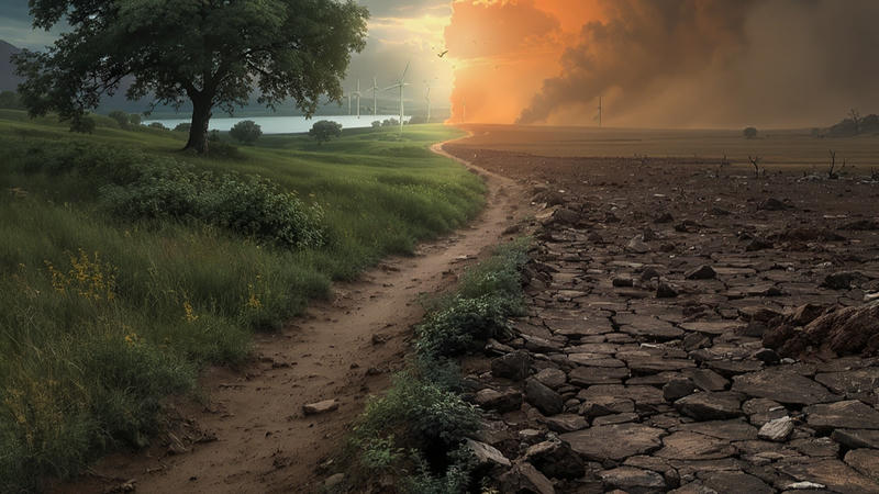 Cambiamento climatico spiegato con la fisica quantistica: il paradosso che ci coinvolge tutti Biforcazione simbolica che rappresenta le possibili scelte ambientali dell’umanità